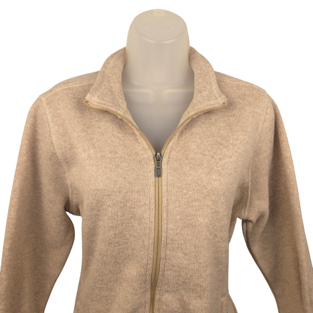 Orvis Trout Bum Full Zip Fleece Jacket‎ Womens Medium Beige Outdoor